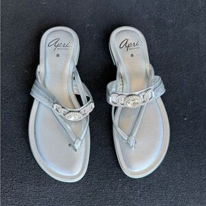 Apri Women’s Silver Sandals Size 8